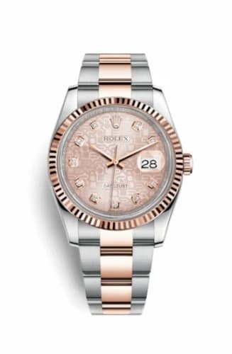 Rolex Datejust 36 Rolesor Everose Fluted / Oyster / Pink Computer 116231-0076 — фото часов Rolex Datejust 36 Rolesor Everose Fluted / Oyster / Pink Computer 116231-0076 — фото часов