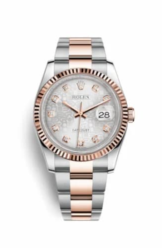 Rolex Datejust 36 Rolesor Everose Fluted / Oyster / Silver Computer 116231-0077 — фото часов Rolex Datejust 36 Rolesor Everose Fluted / Oyster / Silver Computer 116231-0077 — фото часов
