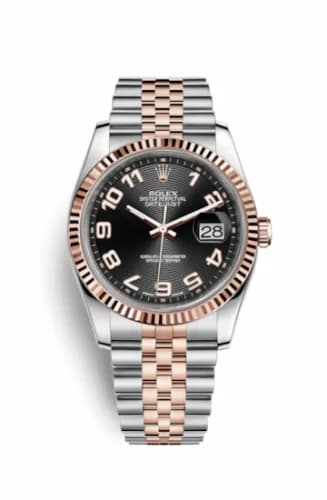 Rolex Datejust 36 Rolesor Everose Fluted / Jubilee / Black Arabic 116231-0090 — фото часов Rolex Datejust 36 Rolesor Everose Fluted / Jubilee / Black Arabic 116231-0090 — фото часов