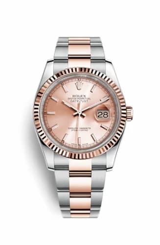 Rolex Datejust 36 Rolesor Everose Fluted / Oyster / Pink 116231-0096 — фото часов Rolex Datejust 36 Rolesor Everose Fluted / Oyster / Pink 116231-0096 — фото часов