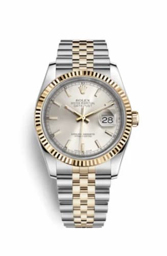 Rolex Datejust 36 Rolesor Yellow Fluted / Jubilee / Silver 116233-0148 — фото часов Rolex Datejust 36 Rolesor Yellow Fluted / Jubilee / Silver 116233-0148 — фото часов