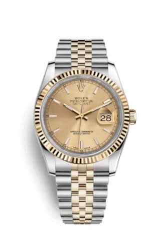 Rolex Datejust 36 Rolesor Yellow Fluted / Jubilee / Champagne 116233-0151 — фото часов Rolex Datejust 36 Rolesor Yellow Fluted / Jubilee / Champagne 116233-0151 — фото часов