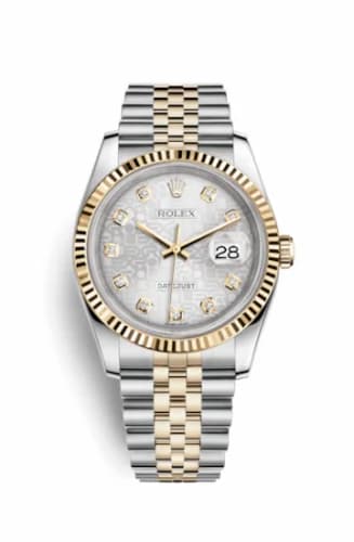 Rolex Datejust 36 Rolesor Yellow Fluted / Jubilee / Silver Computer 116233-0156 — фото часов Rolex Datejust 36 Rolesor Yellow Fluted / Jubilee / Silver Computer 116233-0156 — фото часов