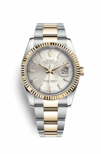 Rolex Datejust 36 Rolesor Yellow Fluted / Oyster / Silver 116233-0169 — фото часов Rolex Datejust 36 Rolesor Yellow Fluted / Oyster / Silver 116233-0169 — фото часов