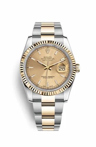 Rolex Datejust 36 Rolesor Yellow Fluted / Oyster / Champagne 116233-0172 — фото часов Rolex Datejust 36 Rolesor Yellow Fluted / Oyster / Champagne 116233-0172 — фото часов