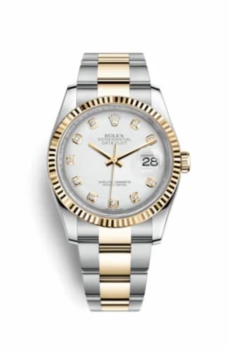 Rolex Datejust 36 Rolesor Yellow Fluted / Oyster / White Diamond 116233-0174 — фото часов Rolex Datejust 36 Rolesor Yellow Fluted / Oyster / White Diamond 116233-0174 — фото часов