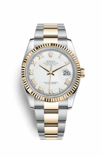 Rolex Datejust 36 Rolesor Yellow Fluted / Oyster / White Roman 116233-0178 — фото часов Rolex Datejust 36 Rolesor Yellow Fluted / Oyster / White Roman 116233-0178 — фото часов