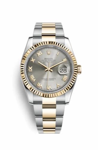 Rolex Datejust 36 Rolesor Yellow Fluted / Oyster / Steel Roman 116233-0180 — фото часов Rolex Datejust 36 Rolesor Yellow Fluted / Oyster / Steel Roman 116233-0180 — фото часов