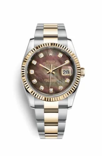 Rolex Datejust 36 Rolesor Yellow Fluted / Oyster / Black MOP 116233-0186 — фото часов Rolex Datejust 36 Rolesor Yellow Fluted / Oyster / Black MOP 116233-0186 — фото часов