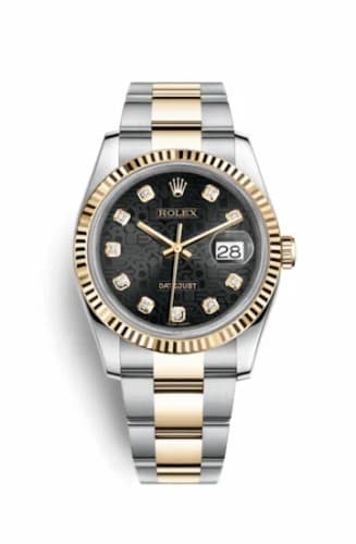 Rolex Datejust 36 Rolesor Yellow Fluted / Oyster / Black Computer 116233-0189 — фото часов Rolex Datejust 36 Rolesor Yellow Fluted / Oyster / Black Computer 116233-0189 — фото часов