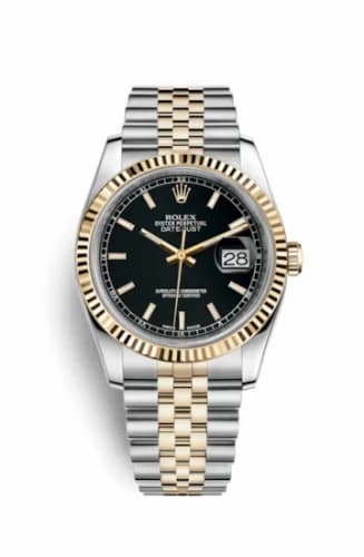 Rolex Datejust 36 Rolesor Yellow Fluted / Jubilee / Black 116233-0199 — фото часов Rolex Datejust 36 Rolesor Yellow Fluted / Jubilee / Black 116233-0199 — фото часов