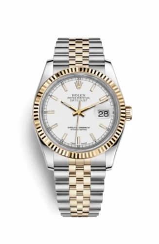 Rolex Datejust 36 Rolesor Yellow Fluted / Jubilee / White 116233-0200 — фото часов Rolex Datejust 36 Rolesor Yellow Fluted / Jubilee / White 116233-0200 — фото часов