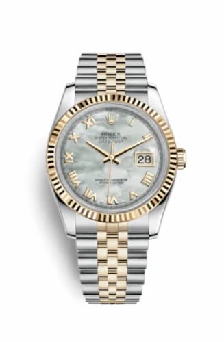 Rolex Datejust 36 Rolesor Yellow Fluted / Jubilee / MOP Roman 116233-0203 — фото часов Rolex Datejust 36 Rolesor Yellow Fluted / Jubilee / MOP Roman 116233-0203 — фото часов