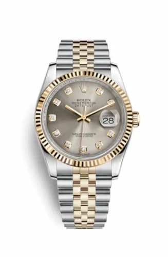 Rolex Datejust 36 Rolesor Yellow Fluted / Jubilee / Steel Diamonds 116233-0205 — фото часов Rolex Datejust 36 Rolesor Yellow Fluted / Jubilee / Steel Diamonds 116233-0205 — фото часов