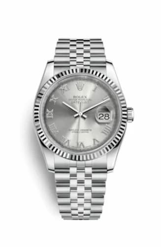 Rolex Datejust 36 Stainless Steel Fluted / Jubilee / Rhodium Roman 116234-0081 — фото часов Rolex Datejust 36 Stainless Steel Fluted / Jubilee / Rhodium Roman 116234-0081 — фото часов