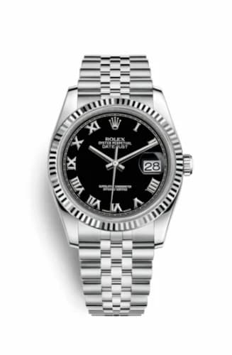 Rolex Datejust 36 Stainless Steel Fluted / Jubilee / Black Roman 116234-0086 — фото часов Rolex Datejust 36 Stainless Steel Fluted / Jubilee / Black Roman 116234-0086 — фото часов