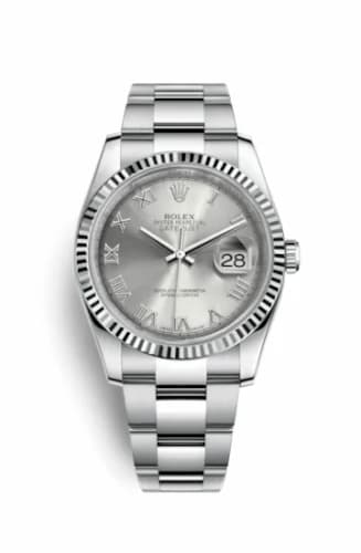 Rolex Datejust 36 Stainless Steel Fluted / Oyster / Rhodium Roman 116234-0092 — фото часов Rolex Datejust 36 Stainless Steel Fluted / Oyster / Rhodium Roman 116234-0092 — фото часов