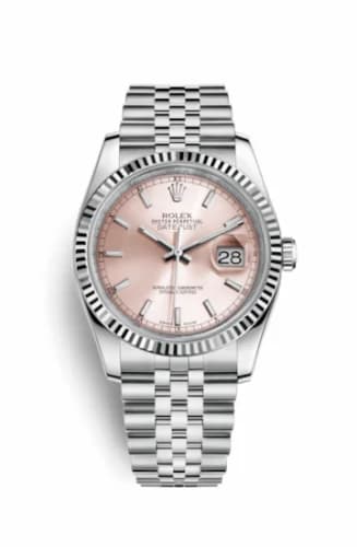 Rolex Datejust 36 Stainless Steel Fluted / Jubilee / Pink 116234-0108 — фото часов Rolex Datejust 36 Stainless Steel Fluted / Jubilee / Pink 116234-0108 — фото часов