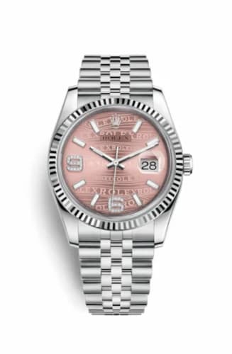 Rolex Datejust 36 Stainless Steel Fluted / Jubilee / Pink Wave 116234-0113 — фото часов Rolex Datejust 36 Stainless Steel Fluted / Jubilee / Pink Wave 116234-0113 — фото часов
