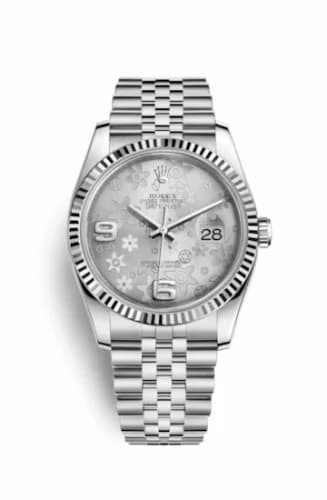 Rolex Datejust 36 Stainless Steel Fluted / Jubilee / Silver Floral 116234-0118 — фото часов Rolex Datejust 36 Stainless Steel Fluted / Jubilee / Silver Floral 116234-0118 — фото часов