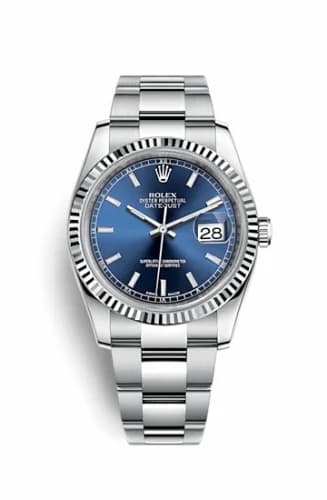 Rolex Datejust 36 Stainless Steel Fluted / Oyster / Blue 116234-0128 — фото часов Rolex Datejust 36 Stainless Steel Fluted / Oyster / Blue 116234-0128 — фото часов