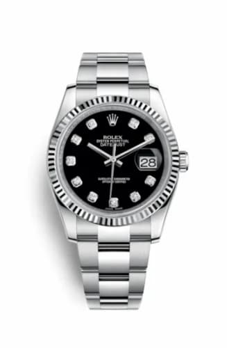 Rolex Datejust 36 Stainless Steel Fluted / Oyster / Black Diamond 116234-0132 — фото часов Rolex Datejust 36 Stainless Steel Fluted / Oyster / Black Diamond 116234-0132 — фото часов