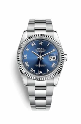 Rolex Datejust 36 Stainless Steel Fluted / Oyster / Blue Roman 116234-0133 — фото часов Rolex Datejust 36 Stainless Steel Fluted / Oyster / Blue Roman 116234-0133 — фото часов
