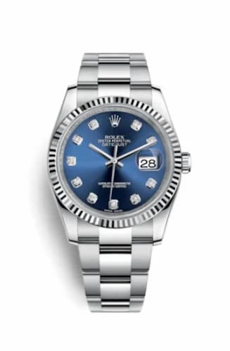 Rolex Datejust 36 Stainless Steel Fluted / Oyster / Blue Diamond 116234-0134 — фото часов Rolex Datejust 36 Stainless Steel Fluted / Oyster / Blue Diamond 116234-0134 — фото часов