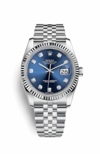 Rolex Datejust 36 Stainless Steel Fluted / Jubilee / Blue Diamond 116234-0142 — фото часов Rolex Datejust 36 Stainless Steel Fluted / Jubilee / Blue Diamond 116234-0142 — фото часов