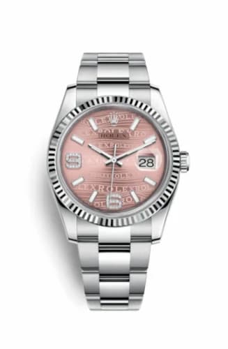 Rolex Datejust 36 Stainless Steel Fluted / Oyster / Pink Wave 116234-0154 — фото часов Rolex Datejust 36 Stainless Steel Fluted / Oyster / Pink Wave 116234-0154 — фото часов