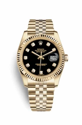 Rolex Datejust 36 Yellow Gold Fluted / Jubilee / Black Diamonds 116238-0067 — фото часов Rolex Datejust 36 Yellow Gold Fluted / Jubilee / Black Diamonds 116238-0067 — фото часов