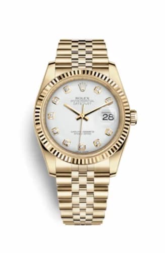 Rolex Datejust 36 Yellow Gold Fluted / Jubilee / White Diamonds 116238-0068 — фото часов Rolex Datejust 36 Yellow Gold Fluted / Jubilee / White Diamonds 116238-0068 — фото часов