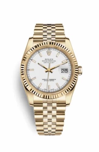 Rolex Datejust 36 Yellow Gold Fluted / Jubilee / White 116238-0072 — фото часов Rolex Datejust 36 Yellow Gold Fluted / Jubilee / White 116238-0072 — фото часов