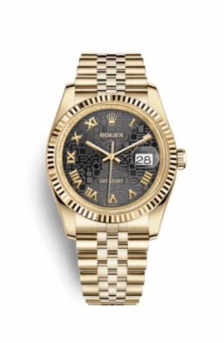 Rolex Datejust 36 Yellow Gold Fluted / Jubilee / Black Computer Roman 116238-0073 — фото часов Rolex Datejust 36 Yellow Gold Fluted / Jubilee / Black Computer Roman 116238-0073 — фото часов
