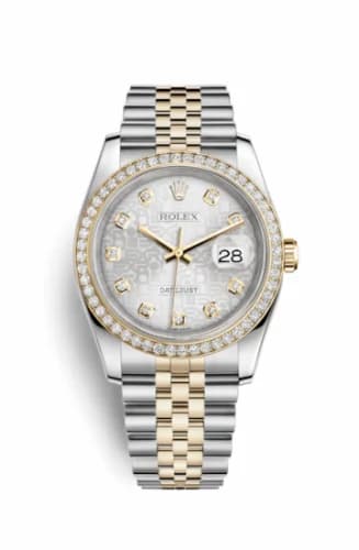 Rolex Datejust 36 Rolesor Yellow Diamond / Jubilee / Silver Computer 116243-0002 — фото часов Rolex Datejust 36 Rolesor Yellow Diamond / Jubilee / Silver Computer 116243-0002 — фото часов