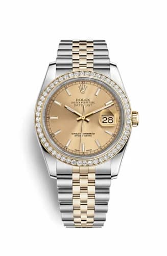 Rolex Datejust 36 Rolesor Yellow Diamond / Jubilee / Champagne 116243-0003 — фото часов Rolex Datejust 36 Rolesor Yellow Diamond / Jubilee / Champagne 116243-0003 — фото часов