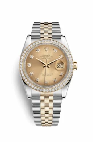 Rolex Datejust 36 Rolesor Yellow Diamond / Jubilee / Champagne Diamond 116243-0005 — фото часов Rolex Datejust 36 Rolesor Yellow Diamond / Jubilee / Champagne Diamond 116243-0005 — фото часов