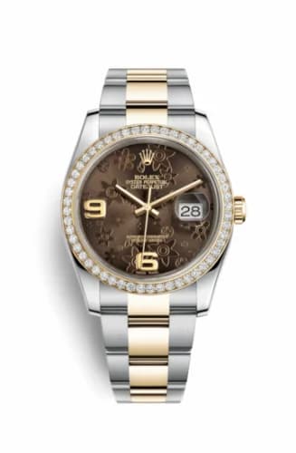 Rolex Datejust 36 Rolesor Yellow Diamond / Oyster / Bronze Floral 116243-0007 — фото часов Rolex Datejust 36 Rolesor Yellow Diamond / Oyster / Bronze Floral 116243-0007 — фото часов