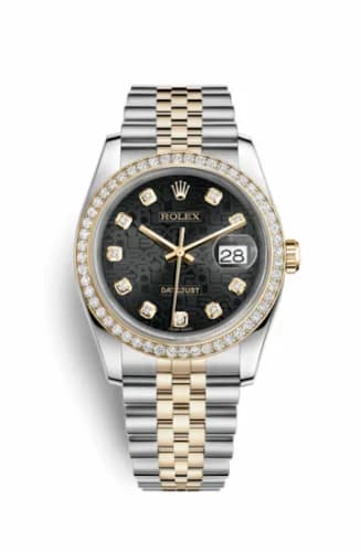 Rolex Datejust 36 Rolesor Yellow Diamond / Jubilee / Black Computer 116243-0015 — фото часов Rolex Datejust 36 Rolesor Yellow Diamond / Jubilee / Black Computer 116243-0015 — фото часов