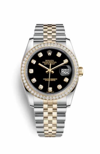 Rolex Datejust 36 Rolesor Yellow Diamond / Jubilee / Black Diamond 116243-0016 — фото часов Rolex Datejust 36 Rolesor Yellow Diamond / Jubilee / Black Diamond 116243-0016 — фото часов