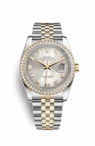 Rolex Datejust 36 Rolesor Yellow Diamond / Jubilee / Silver Diamond 116243-0022 — фото часов Rolex Datejust 36 Rolesor Yellow Diamond / Jubilee / Silver Diamond 116243-0022 — фото часов