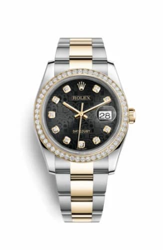 Rolex Datejust 36 Rolesor Yellow Diamond / Oyster / Black Computer 116243-0024 — фото часов Rolex Datejust 36 Rolesor Yellow Diamond / Oyster / Black Computer 116243-0024 — фото часов