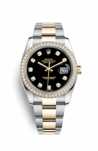 Rolex Datejust 36 Rolesor Yellow Diamond / Oyster / Black Diamond 116243-0025 — фото часов Rolex Datejust 36 Rolesor Yellow Diamond / Oyster / Black Diamond 116243-0025 — фото часов