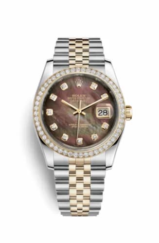Rolex Datejust 36 Rolesor Yellow Diamond / Jubilee / Brown MOP 116243-0036 — фото часов Rolex Datejust 36 Rolesor Yellow Diamond / Jubilee / Brown MOP 116243-0036 — фото часов