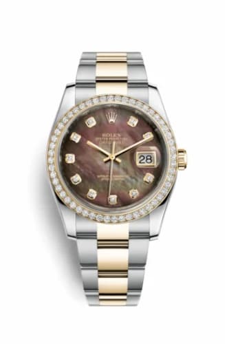 Rolex Datejust 36 Rolesor Yellow Diamond / Oyster / Black MOP 116243-0037 — фото часов Rolex Datejust 36 Rolesor Yellow Diamond / Oyster / Black MOP 116243-0037 — фото часов