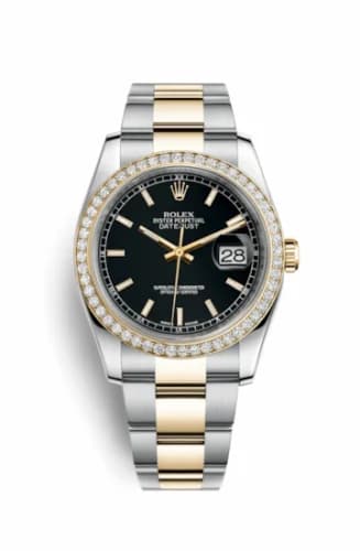 Rolex Datejust 36 Rolesor Yellow Diamond / Oyster / Black 116243-0049 — фото часов Rolex Datejust 36 Rolesor Yellow Diamond / Oyster / Black 116243-0049 — фото часов