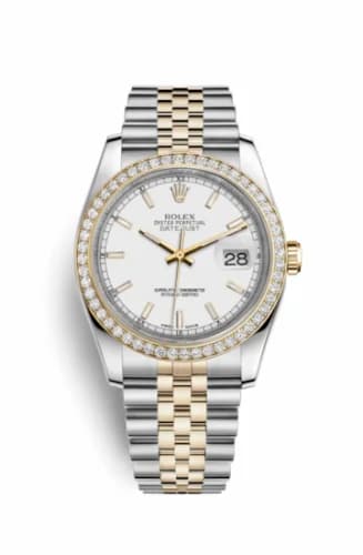 Rolex Datejust 36 Rolesor Yellow Diamond / Jubilee / White 116243-0063 — фото часов Rolex Datejust 36 Rolesor Yellow Diamond / Jubilee / White 116243-0063 — фото часов