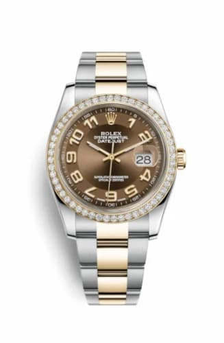 Rolex Datejust 36 Rolesor Yellow Diamond / Oyster / Bronze Arabic 116243-0076 — фото часов Rolex Datejust 36 Rolesor Yellow Diamond / Oyster / Bronze Arabic 116243-0076 — фото часов