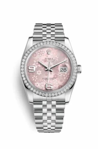 Rolex Datejust 36 Stainless Steel Diamond / Jubilee / Pink Floral 116244-0004 — фото часов Rolex Datejust 36 Stainless Steel Diamond / Jubilee / Pink Floral 116244-0004 — фото часов