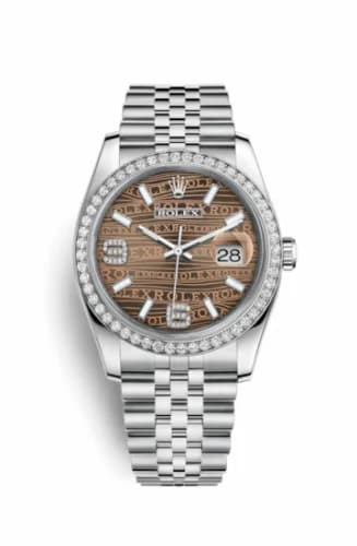 Rolex Datejust 36 Stainless Steel Diamond / Jubilee / Bronze Wave 116244-0034 — фото часов Rolex Datejust 36 Stainless Steel Diamond / Jubilee / Bronze Wave 116244-0034 — фото часов